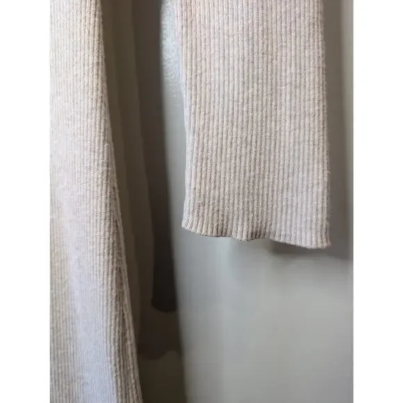 Sanctuary Ribbed Maxi Cardigan Duster Button Front Oatmeal Cream Medium - Picture 6 of 10